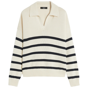 Weekend MaxMara 2026春夏新款女装条纹POLO领毛衣5361146106&