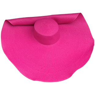 大边沿帽子女遮阳防晒可折叠草编编织日系简约超大帽檐草帽夏太阳