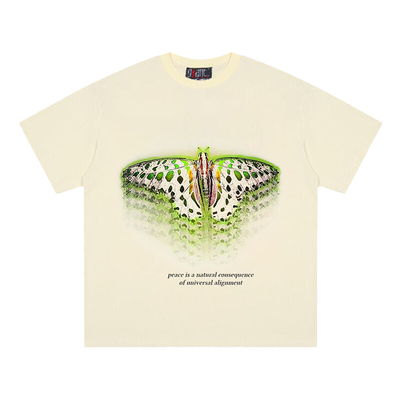 peace is a natural consequence 短袖复古重叠欧美潮牌蝴蝶T恤