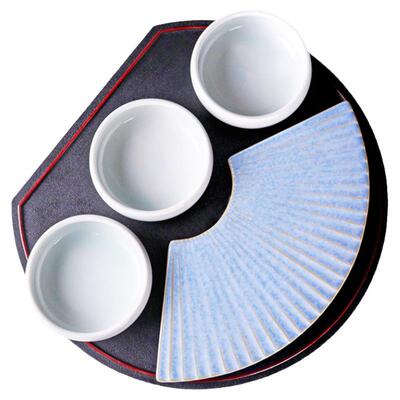 创意冷菜点心扇形盘日韩陶瓷餐具