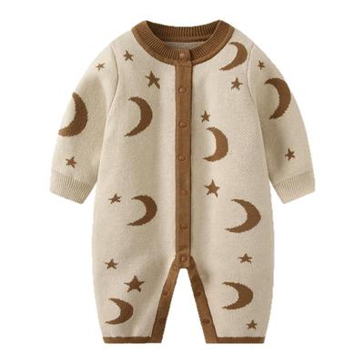 婴儿衣服秋冬男宝宝新款针织连体