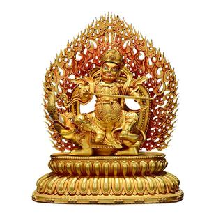 欧斯特全鎏金《四大天王》精工铜彩绘《四大金刚》铜像摆件