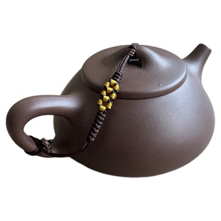 紫砂壶盖防摔绳子 高档石瓢壶专用 茶壶把连接纯手工编织绑带配件