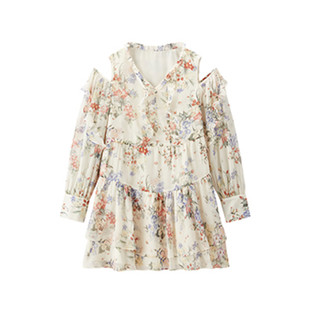 【商场同款】甜美碎花露肩连衣裙2025早秋新款宽松裙子C1FAF3108