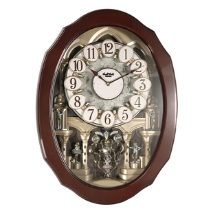 RHYTHM日本丽声钟表客厅挂钟2026新款创意欧式中古风石英豪华挂表