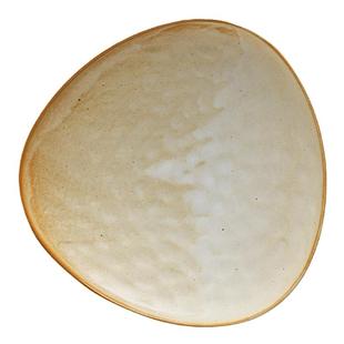 日式深盘家用陶瓷沙拉碗实用复古窑变餐盘汤盘菜盘餐具盘子三角盘