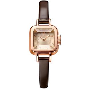 聚利时手表女官网正品小众复古无秒针小方糖石英防水学生女表496