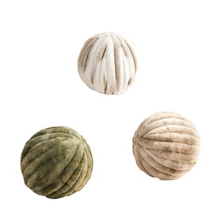 柏洛斯CireTrudon感奶油色波兰圆球沙发抱枕样板间女孩儿童房装饰