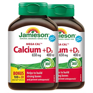 【自营】Jamieson/健美生维生素D3钙片柠檬酸钙120片*2