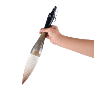 凤泊亭牛角特大号毛笔大斗笔大号狼毫对联毛笔大京抓笔成人毛笔大字榜书书法创作书房装饰提斗大山水国画毛笔