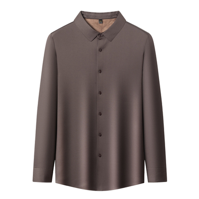 啄木鸟高级感加绒保暖长袖衬衫男