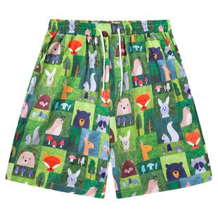 From Mars 我们的家 日系可爱卡通满印短裤直筒休闲百搭宽松裤子