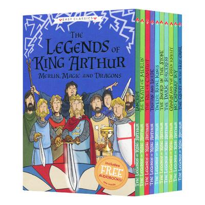 亚瑟王传说传奇英语版英文原版小说 The Legends of King Arthur 10册 梅林魔法与龙 青少年成长励志故事集小学生课外阅读英语书籍