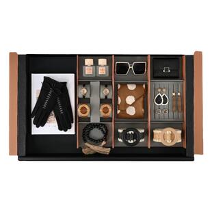 现代诧寂优雅女士原木色样板间展示展厅岛台首饰衣柜抽屉柜百宝格