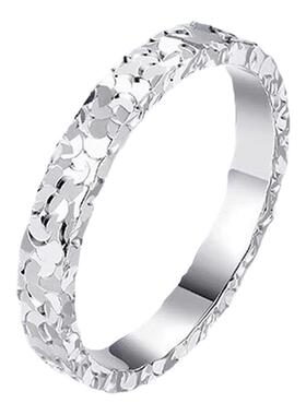 老凤祥999纯银碎碎冰足银戒指