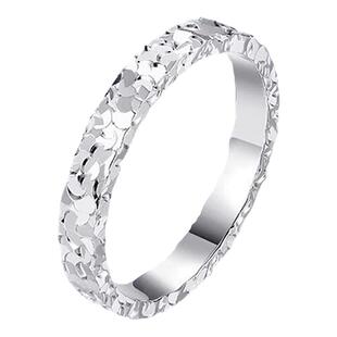 老凤祥999纯银碎碎冰足银戒指情侣对戒新款指环情人节礼物送女友