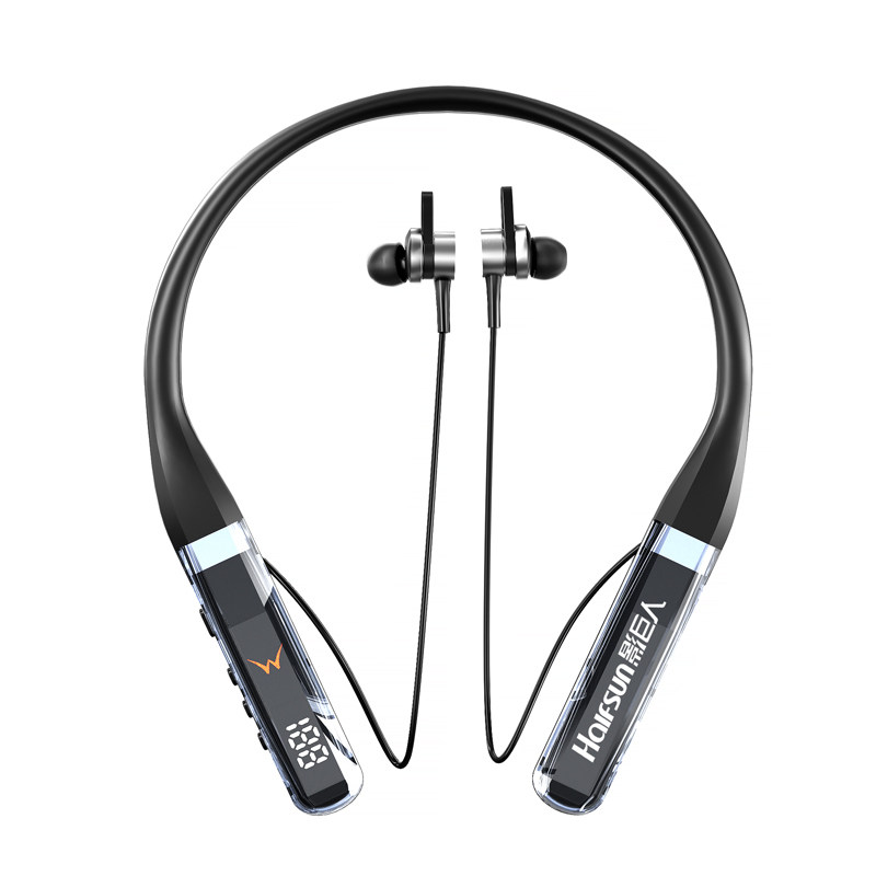 影巨人WBP360水晶蓝牙耳机华为苹果通用运动挂脖式颈戴耳机长续航