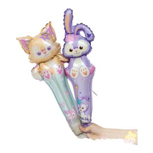 达菲家族星黛露手持棒装饰生日派对气球小熊充气棒拍照道具布置