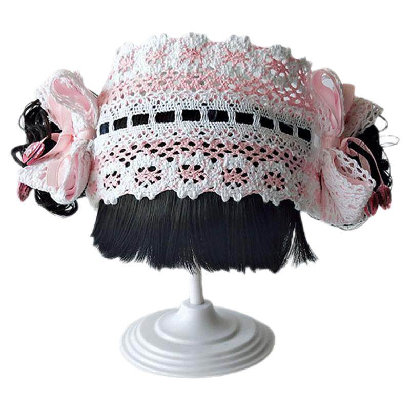 女孩宝宝刘海发带婴儿童假发发带粉红色公主头饰3-4-5-6个月1-2岁