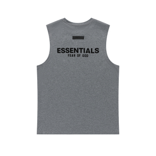 FEAR OF GOD FOG复线ESSENTIALS植绒字母高街无袖T恤美式宽松背心