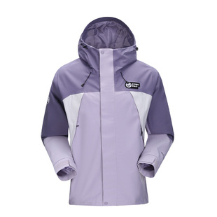 熊猫骆驼冲锋衣短外套女装春秋2025新款撞色单层防风防水情侣风衣