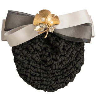 发网职业头花护士韩版弹簧夹发套空姐顶夹发饰酒店银行带网兜发夹