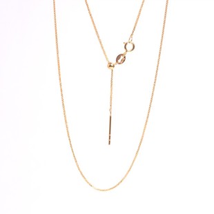 针式链18k金项链珍珠锁骨链十八k肖邦链子无吊坠o字素au750链珠珠