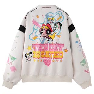 【飞天小女警联名】BJHG不计后果撞色皮衣外套男女款春季新款夹克