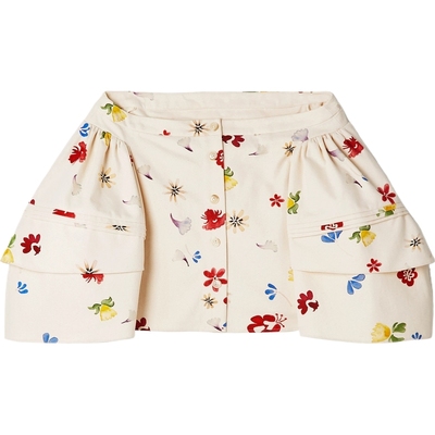 【折扣】Rosie Assoulin 女露肩印花棉质上衣