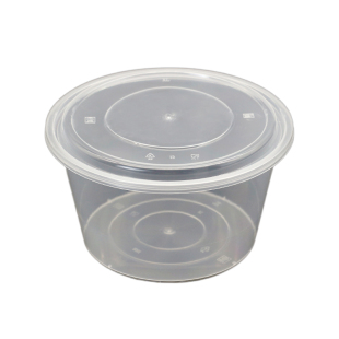 圆形1000ML加厚一次性餐盒饭盒外卖打包盒塑料透明快餐盒汤碗带盖