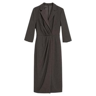 【刘涛同款】YINER音儿秋季法式艺术收褶西装领连衣裙