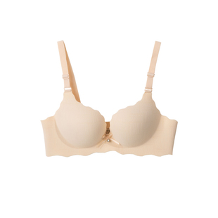 浅色内衣超级厚水滴杯文胸女5cm馒头型文胸女聚拢深v显小胸大增厚