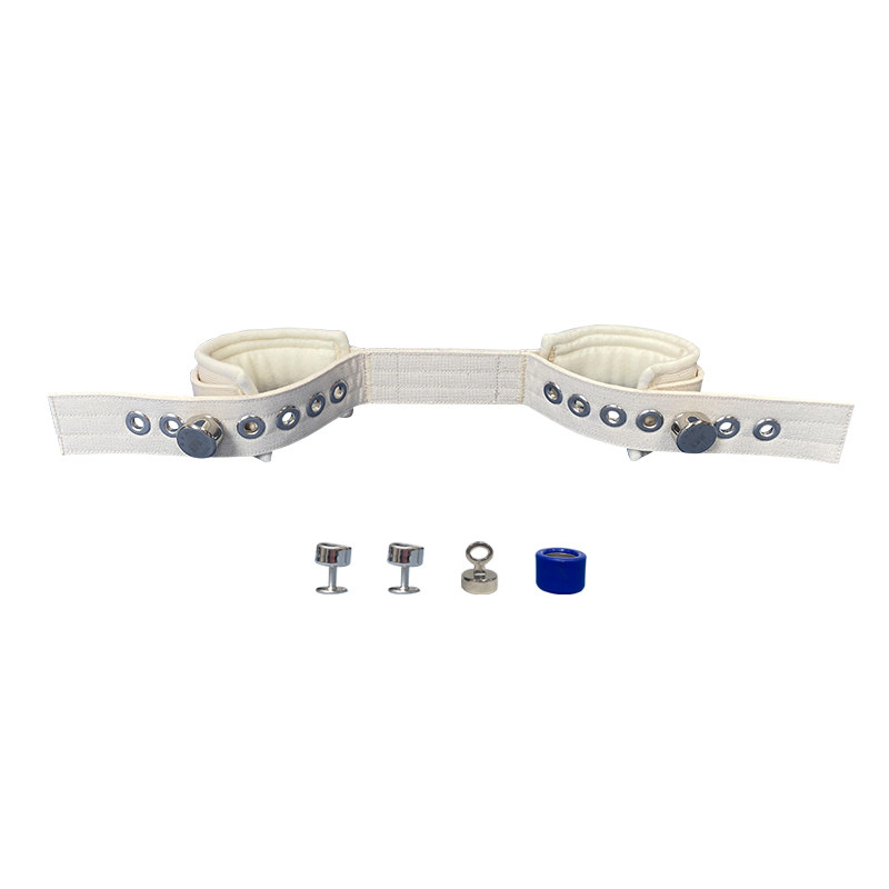 腰腹双手双脚链条款站立防切割磁控约束带套装黑白色精神科戒毒所