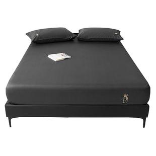 TeenieWeenie深灰色全棉刺绣床笠三件套纯棉床罩单件床垫保护套