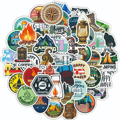 50张旅行野外露营装饰防水贴纸