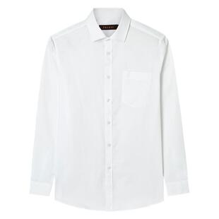 才子男装长袖衬衫男春秋修身商务正装抗皱职场通勤易打理休闲衬衣