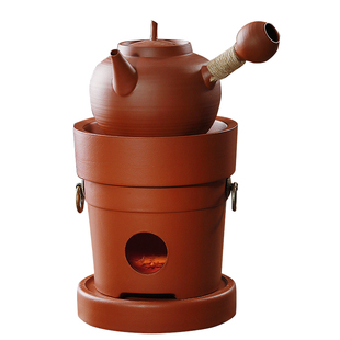 潮州红泥小火炉手工砂铫壶薄锅仔烧水壶中式围炉煮茶碳电两用茶炉