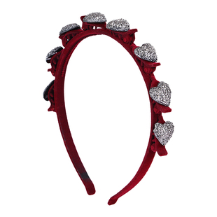 新年植绒爱心编发发箍女刘海碎发整理神器高颅顶压发头箍红色发卡