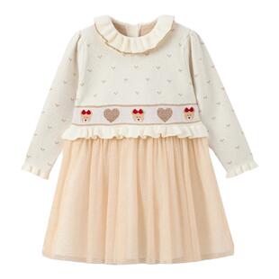 PawinPaw卡通小熊童装秋冬女宝宝A版毛衣舒适软糯连衣裙