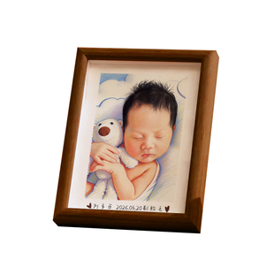 宝宝胎毛收藏相框胎发纪念品制作免费打印照片diy脐带胎发纪念