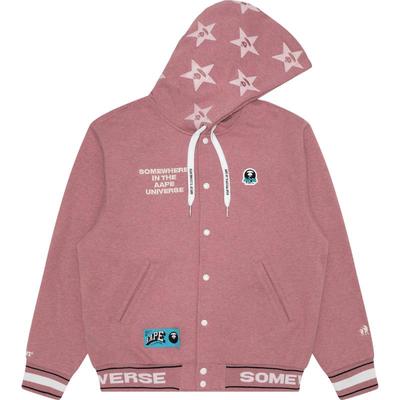 Aape潮流休闲厚绒连帽棒球服卫衣