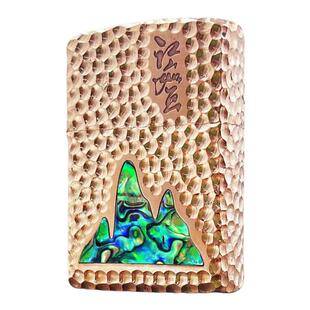 佐罗902S黄铜盔甲彩贝镶嵌江山如画陨石坑手雕煤油打火机个性礼物