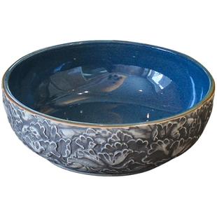 陶瓷洗手盆圆形台上盆单盆复古欧式卫生间家用洗漱面盆陶瓷面盆