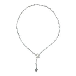 Lightnight夜白原创法式纯银纽扣天然巴洛克珍珠项链毛衣链可叠戴