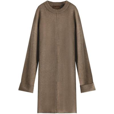 金丝翻折袖针织连衣裙