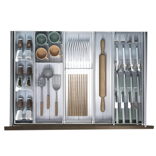 厨房抽屉收纳分隔板橱柜内置餐具收纳盒勺子刀叉碗筷子分格整理盒