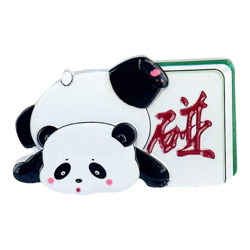 成都大熊猫冰箱贴四川特色麻将磁吸树脂装饰品纪念品文创伴手礼品