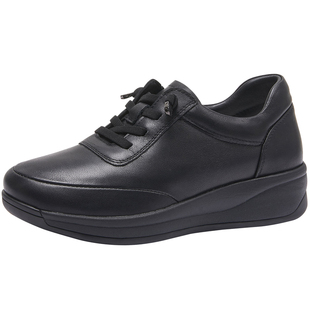 不累脚真皮软底防滑妈妈鞋中老年舒适厚底超软小羊皮女鞋休闲鞋女