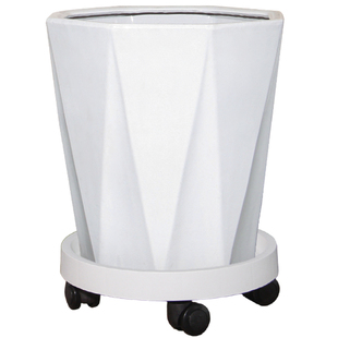 陶瓷大花盆带滑轮托盘高筒简约落地客厅阳台发财树天堂鸟落地绿植