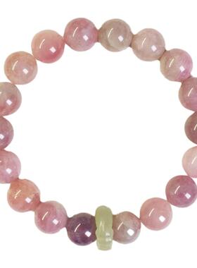 天然紫马粉水晶手串女芙蓉石和田玉招桃花好运高级感手链饰品礼物